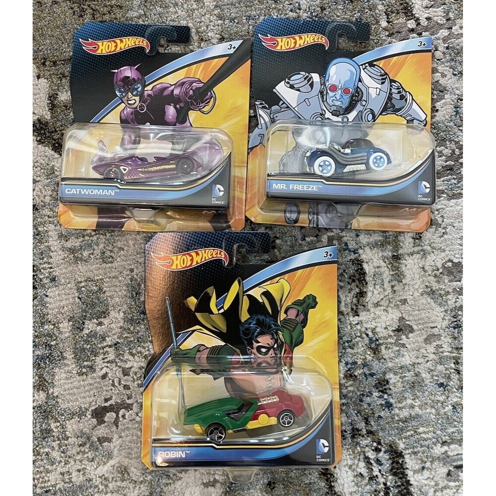 hot wheels dc comics Robin Mr Freeze Catwoman Lot Of 3 New Sealed